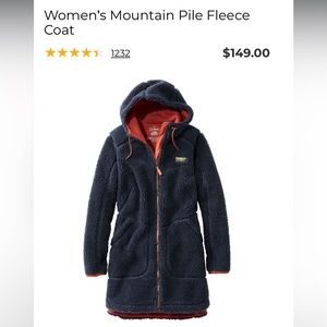 LL Bean Women’s XL Mountain Pile Fleece Coat